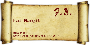 Fai Margit névjegykártya